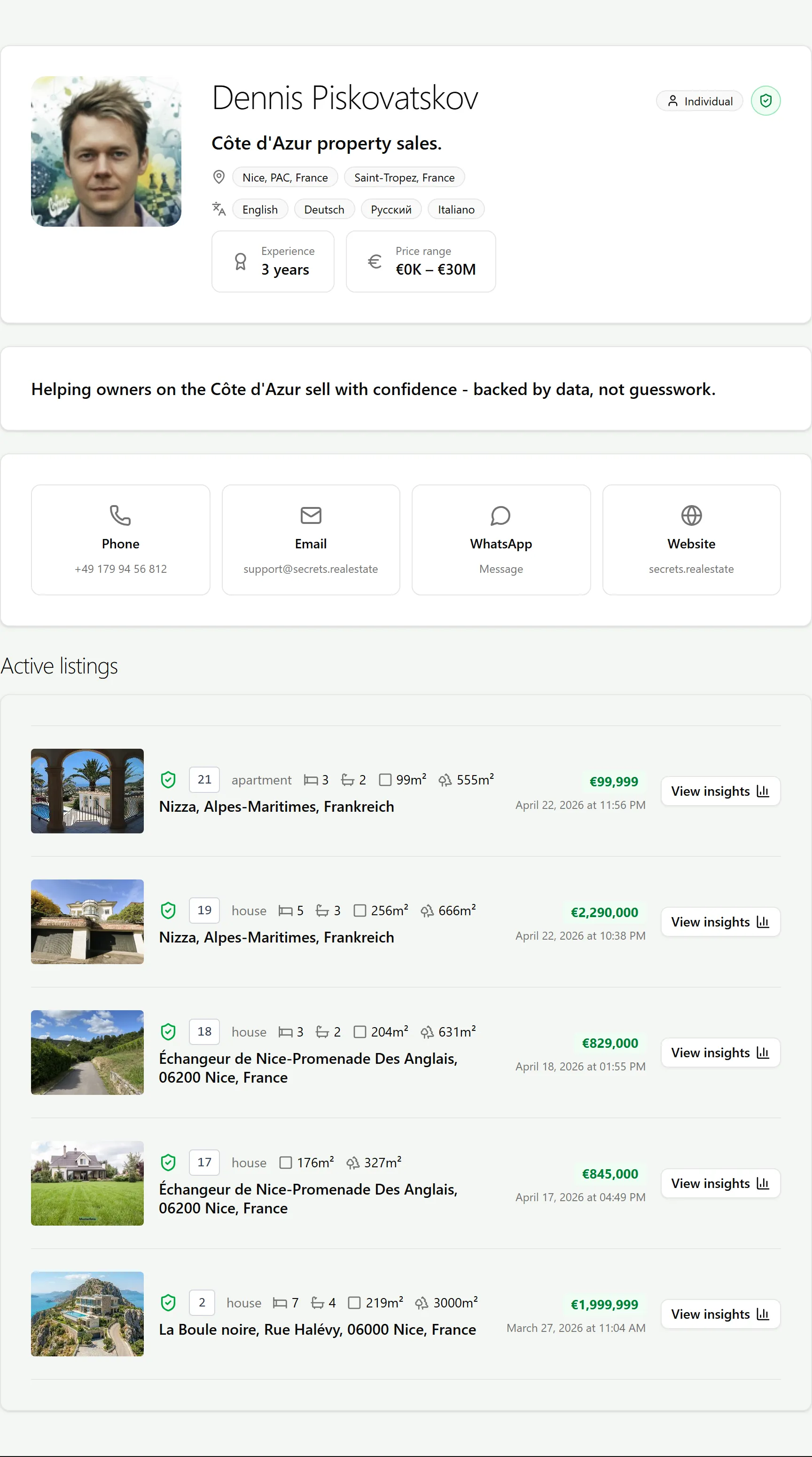 Public Seller Profile
